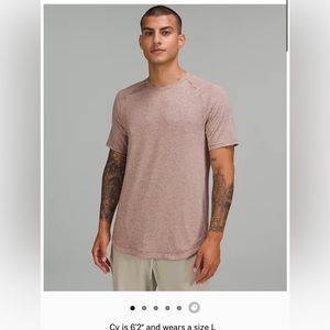 lululemon mens drysense training shirt large L heathered smoky topaz